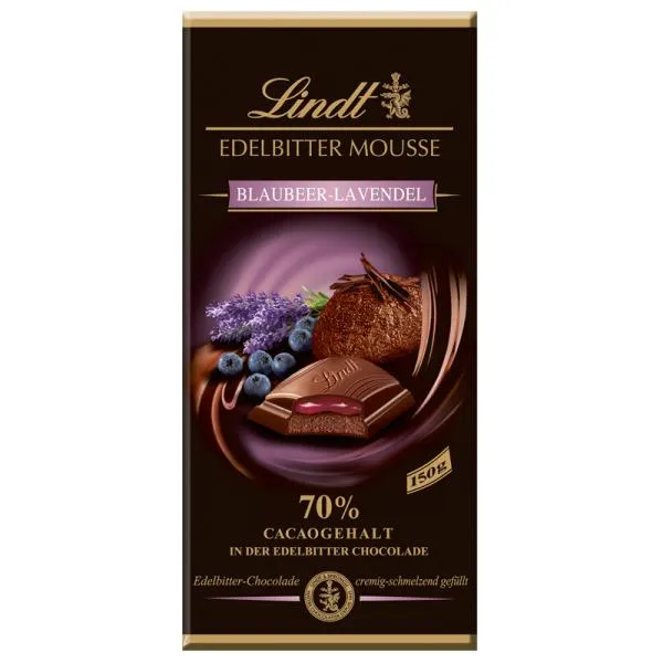 Lindt Edelbitter Mousse Blaubeer-Lavendel 150g